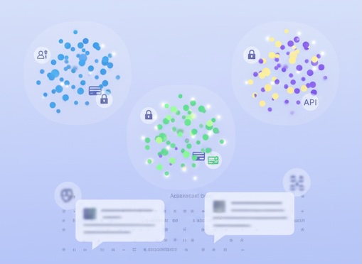 Clustered support intents with a redaction layer indicating PII removal before analysis