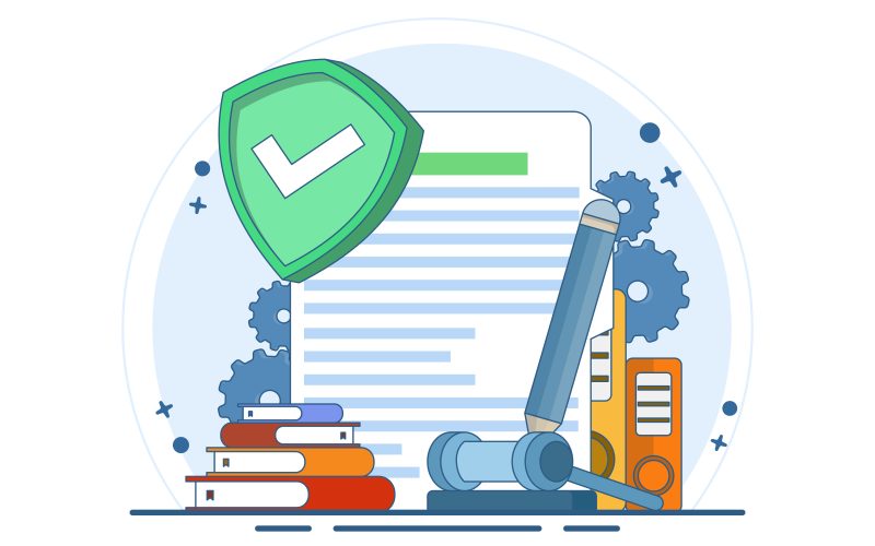 Healthcare analytics compliance with HIPAA shield and gavel