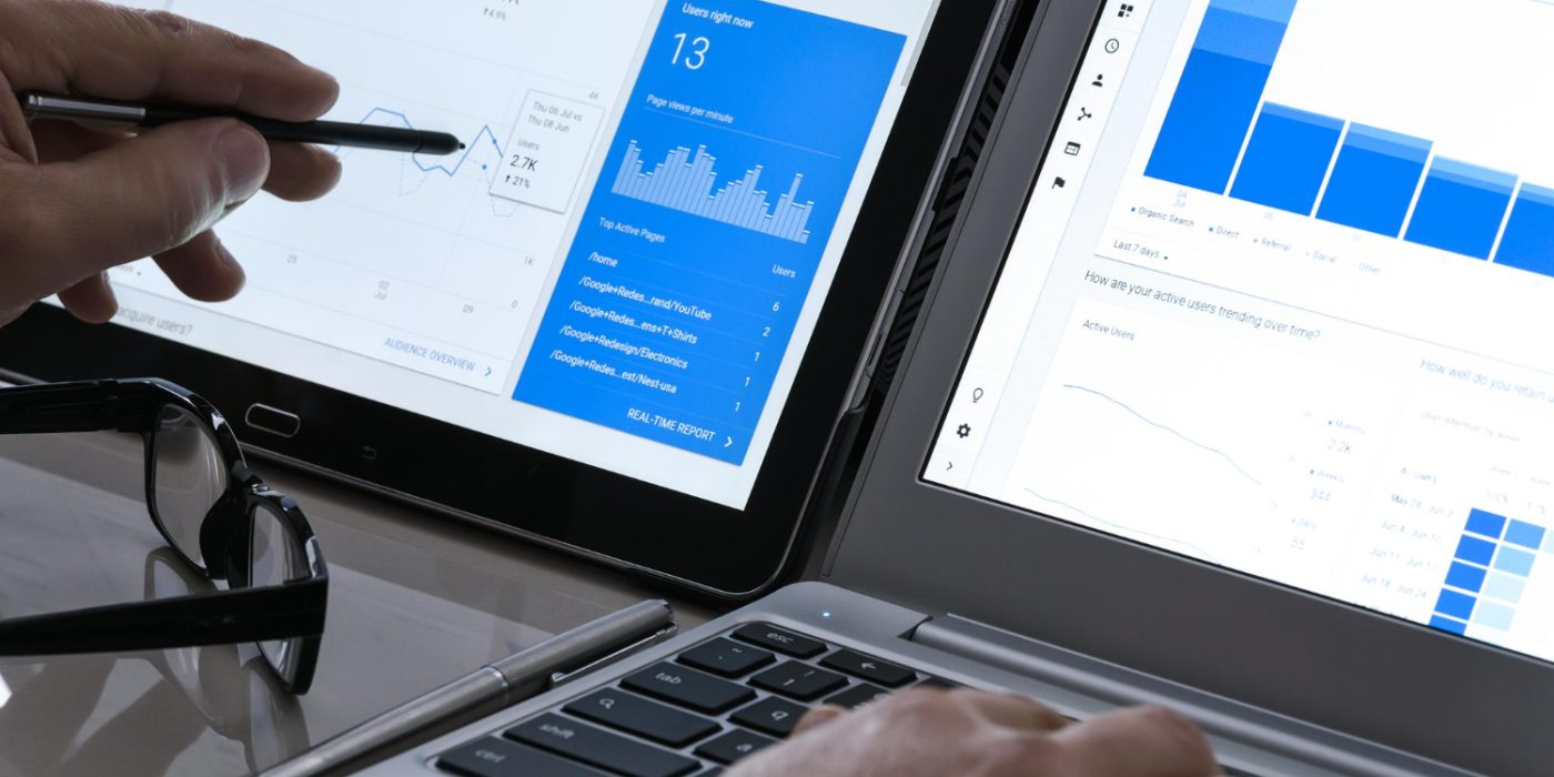 Google Analytics dashboard on laptop before migration to open-source analytics